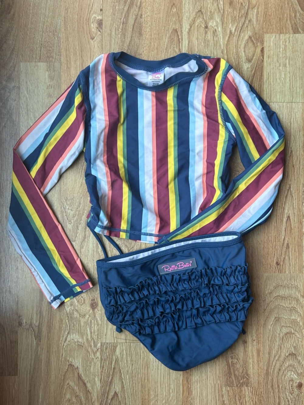 Ruffle Butts Striped Swimsuit Size 7